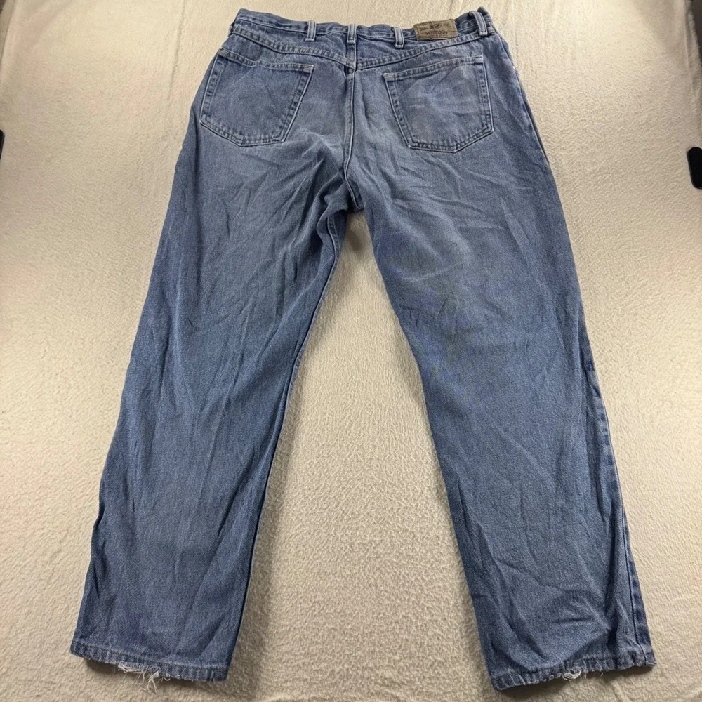 Wrangler Jeans Mens 36x32 Blue  Relaxed Fit Straight Leg‎ Denim Workwear Rugged